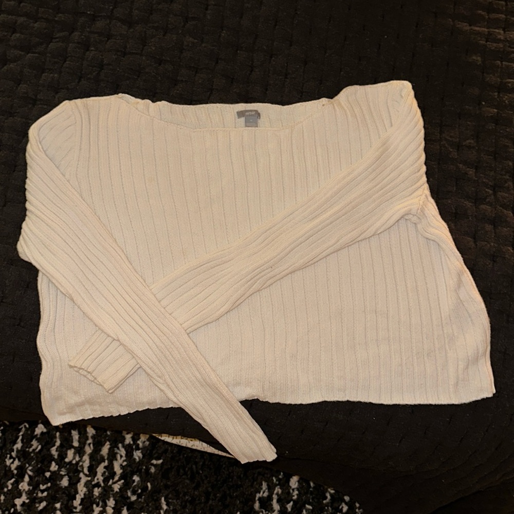 White Cropped Sweater, Size M, Aerie
